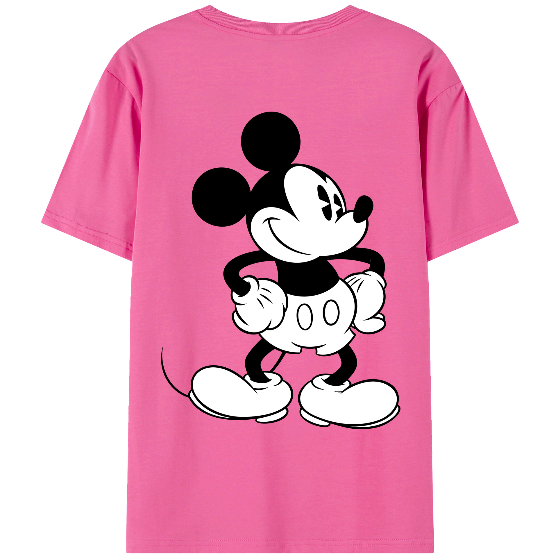 （画像用） ミッキーマウス Mickey Mouse レディース半袖Tシャツ(バックプリント)